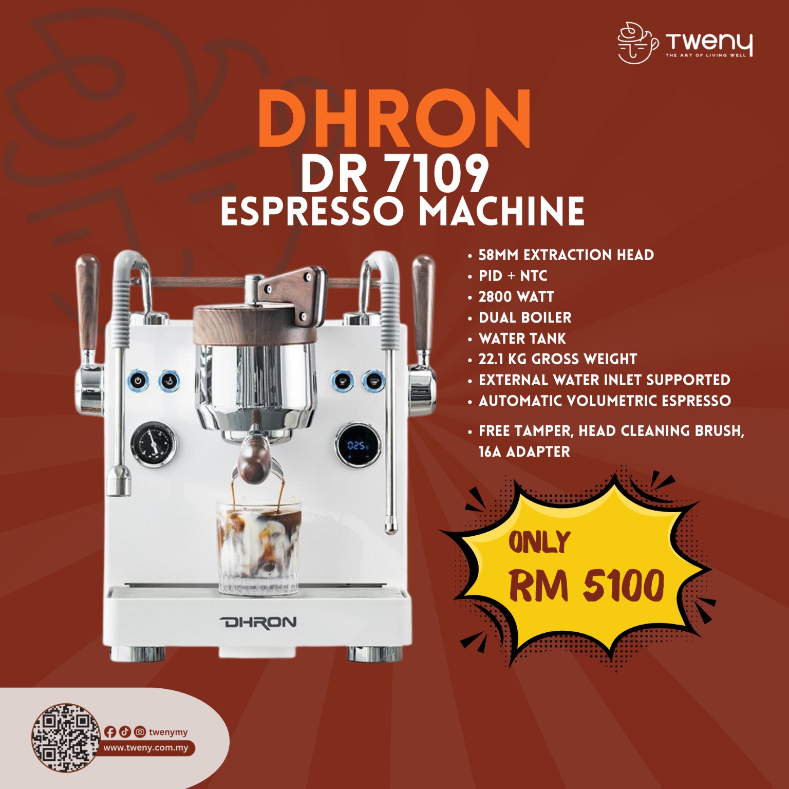 Dhron DR 7109 Espresso Machine