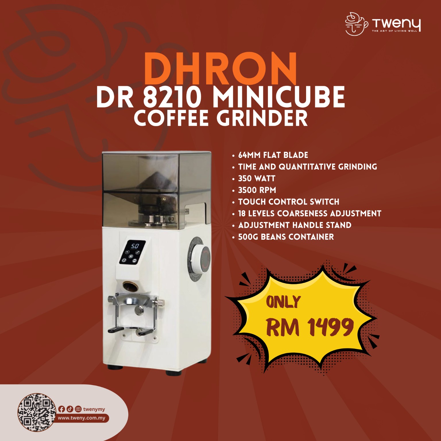 Dhron DR 8210 Minicube Coffee Grinder