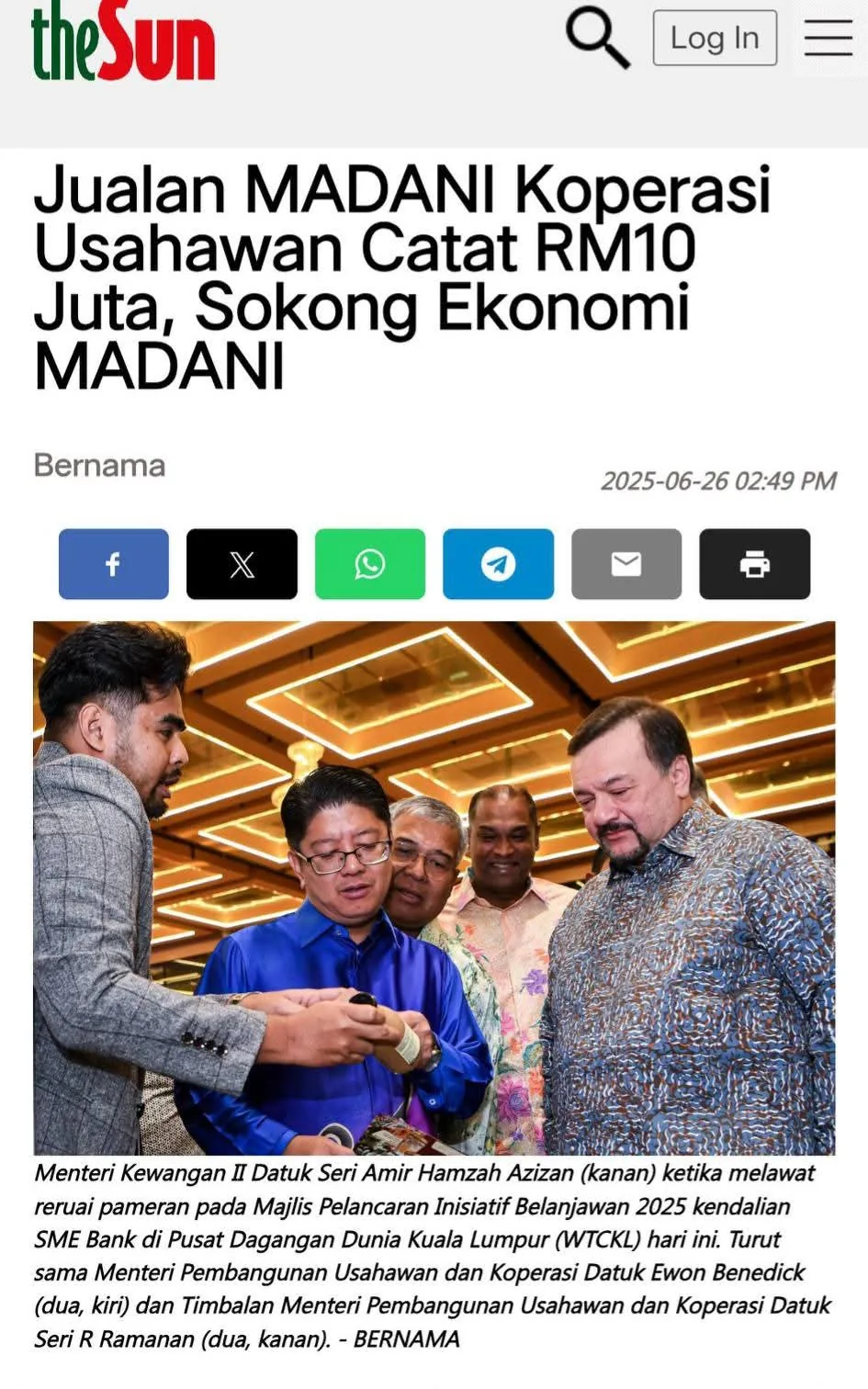 Media coverage of Tweny at the Jualan MADANI programme