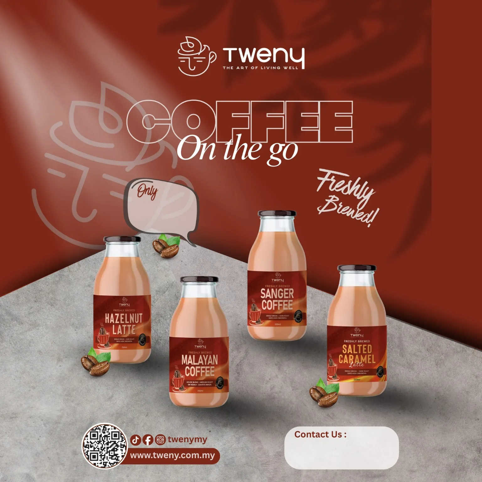 Tweny ready to drink coffee